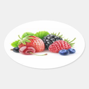 Sticker Ovale Fruits frais