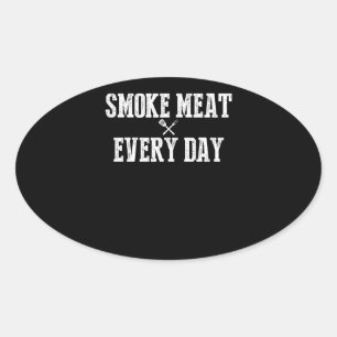 Sticker Ovale Funny Bbq Smoker Accessoire Pitmaster Papa Grillin