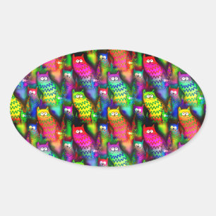 Sticker Ovale Funny Cats Motif-54578