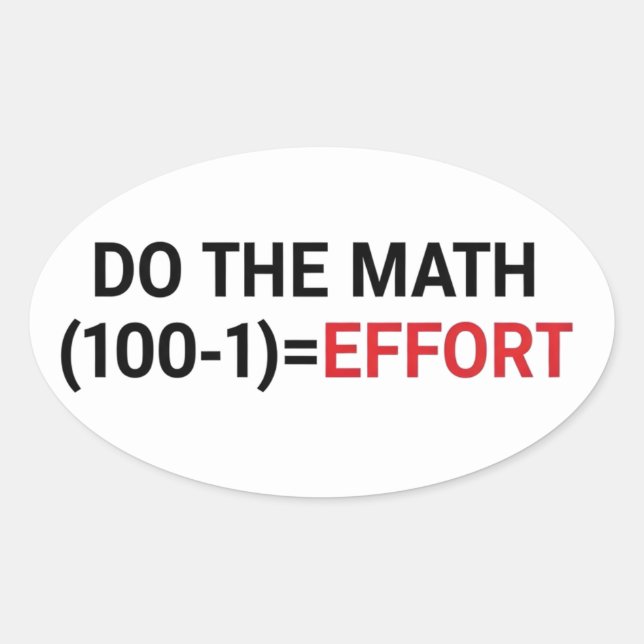 Sticker Ovale funny Math Teacher Humor Meme Pun (Devant)