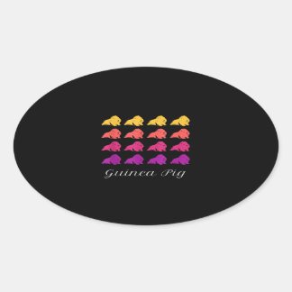 Sticker Ovale Funny mignon Hamster de porc de Guinée