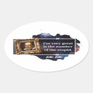 Sticker Ovale Galileo Galilei Grand nombre de la stupide