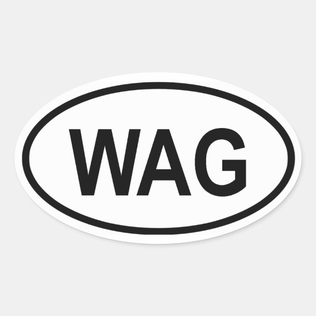 Sticker Ovale Gambie "WAG" (Devant)