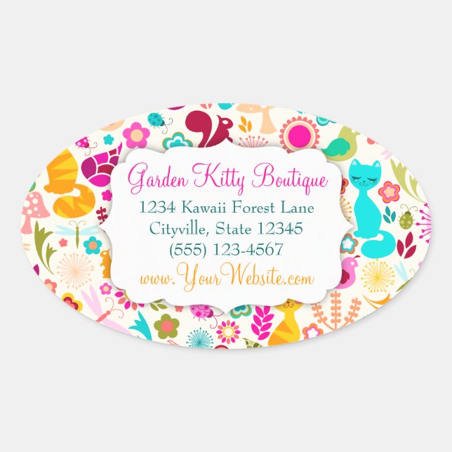 Sticker Ovale Garden Kitty (Devant)