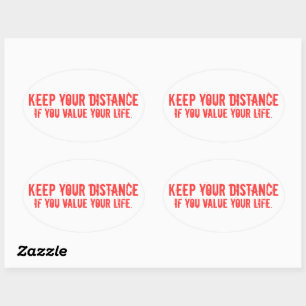 Sticker Ovale garder votre distance