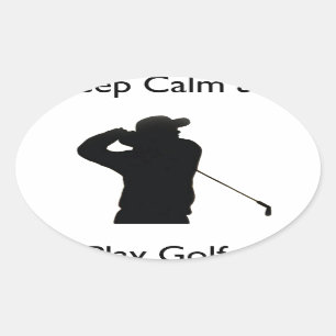 Sticker Ovale Gardez le golf de calme et de jeu