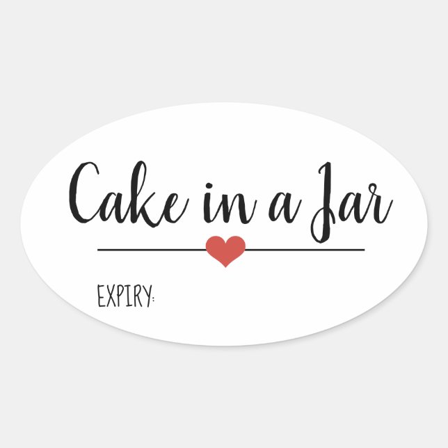 Sticker Ovale Gâteau dans un pot simple blanc (Devant)