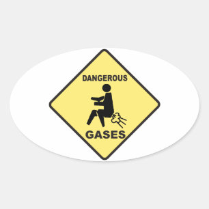 Sticker Ovale Gaz dangereux