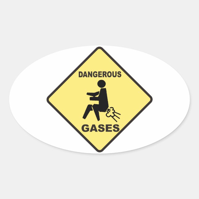 Sticker Ovale Gaz dangereux (Devant)