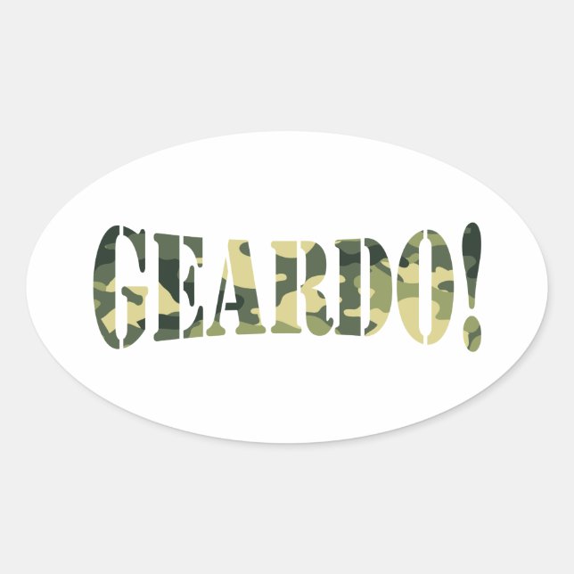 STICKER OVALE GEARDO ! CAMO / CAMOUFLAGE (Devant)