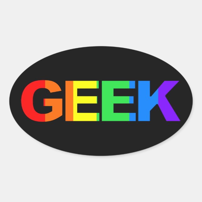Sticker Ovale Geeky et Queer As. (Devant)