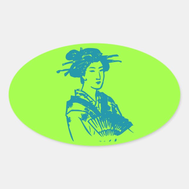 Sticker Ovale Geisha (Devant)