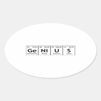 Sticker Ovale GeNiUS Chimie Tableau Périodique Mots