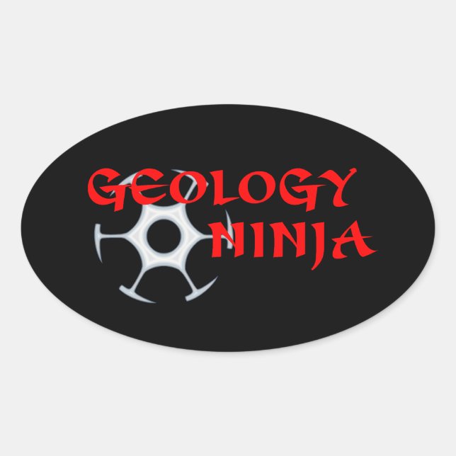 Sticker Ovale Géologie Ninja (Devant)
