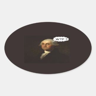 Sticker Ovale George Washington tourne dans sa tombe amusante