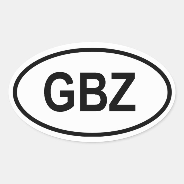 Sticker Ovale Gibraltar "GBZ" (Devant)