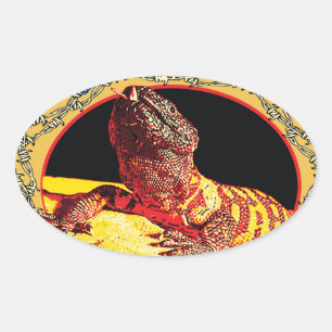 Sticker Ovale Gila Monster sur la défense