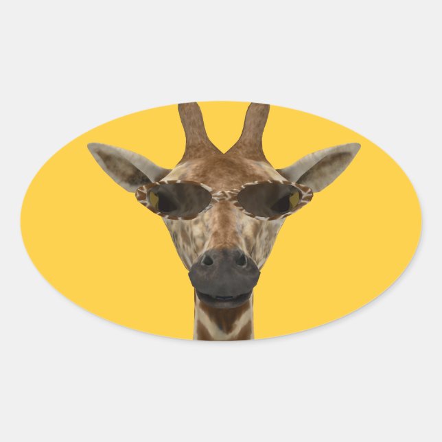 Sticker Ovale Giraffe Incognito (Devant)