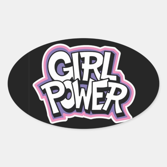 Sticker Ovale Girl Power (Devant)