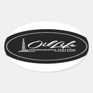 Sticker Ovale Gisement de pétrole de la VIE d'HUILE