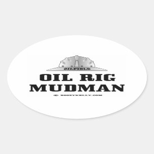 Sticker Ovale Gisement de pétrole, plate-forme pétrolière