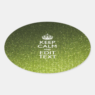 Sticker Ovale Glamour Vert Conserver Le Calme Votre Texte
