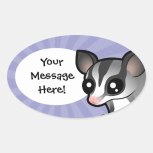 Sticker Ovale Glisseur sucré de dessin animé