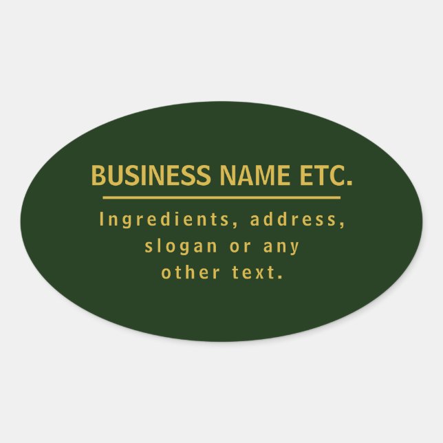 Sticker Ovale Gold & Dark Green polyvalent (Devant)