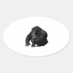 Sticker Ovale Gorilla Pop Art