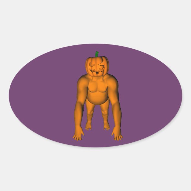 Sticker Ovale Gorille d'Halloween (Devant)