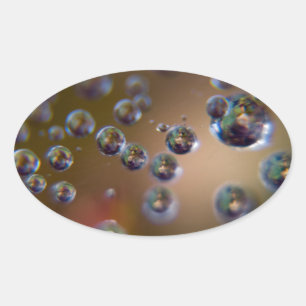 Sticker Ovale Gouttelettes d'eau-Eau en mouvement
