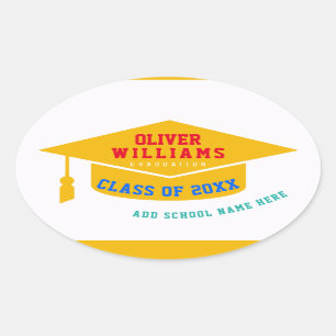 Sticker Ovale Graduation Couleur moderne