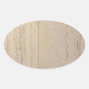 Sticker Ovale Grains de bois texturés blancs blanchis