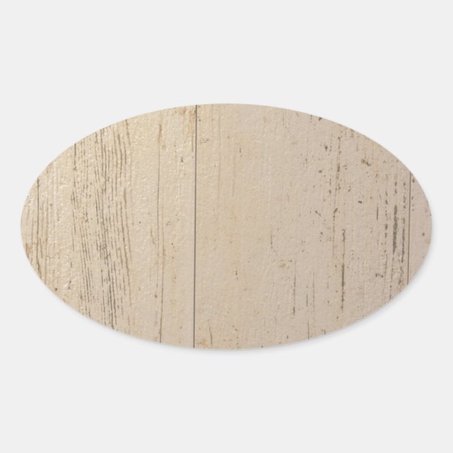 Sticker Ovale Grains de bois texturés blancs blanchis (Devant)