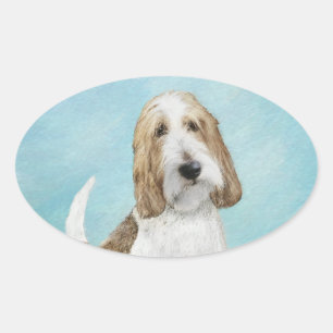 Sticker Ovale Grand Basset Griffon Vendéen - Art Canin Original