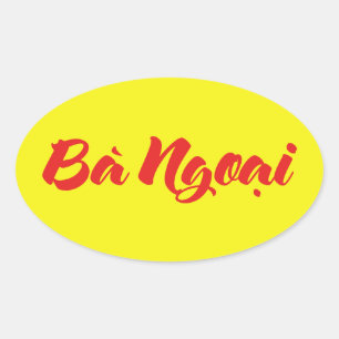 Sticker Ovale Grand-mère vietnamienne (maternelle) - Bà Ngotchi