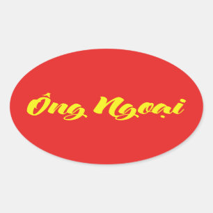 Sticker Ovale Grand-père vietnamien (maternel) - Ông Ngobao