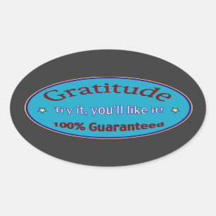 Sticker Ovale Gratitude 100% garantie