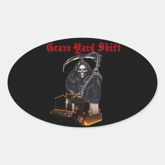 Sticker Ovale Graveyard Shift (Devant)
