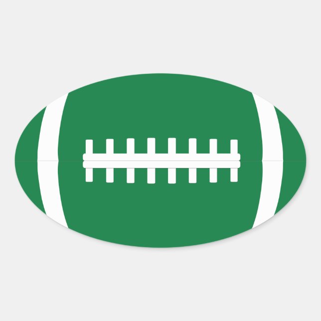 Sticker Ovale Green Football Party, Pep Rally ou Scrapbook Oval (Devant)