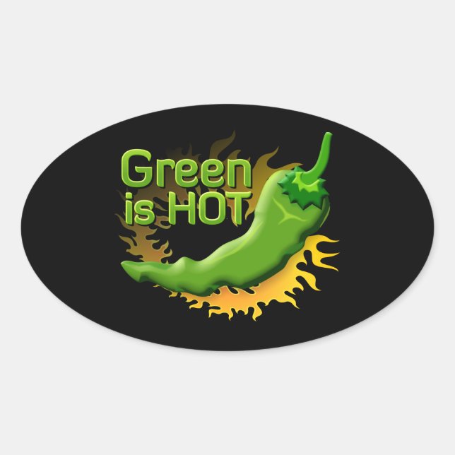 Sticker Ovale Green is HOT (Devant)