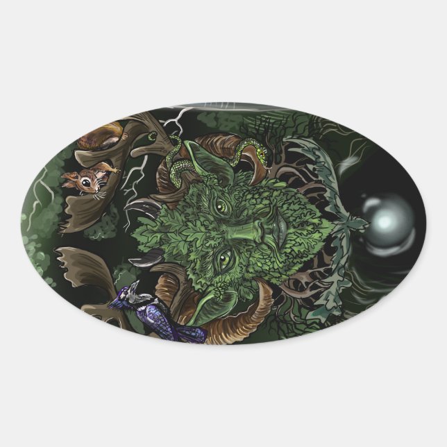 Sticker Ovale GreenMan (Devant)