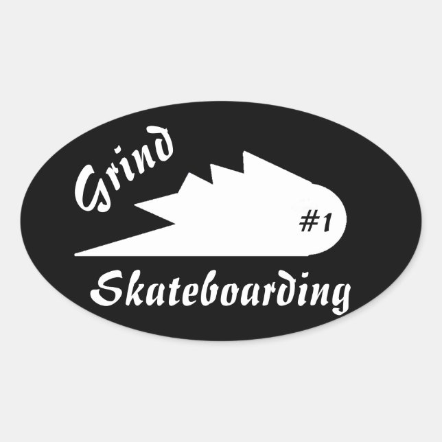 Sticker Ovale grind skateboard vêtements logo sportif (Devant)