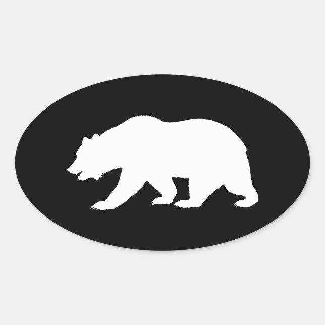 Sticker Ovale Grizzly Bear (Devant)