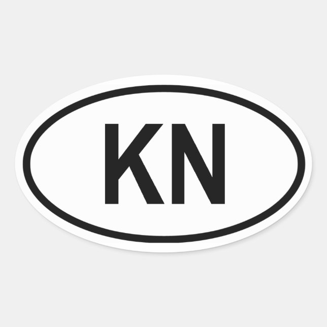 Sticker Ovale Groenland "KN" (Devant)