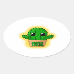 Sticker Ovale Gros cactus