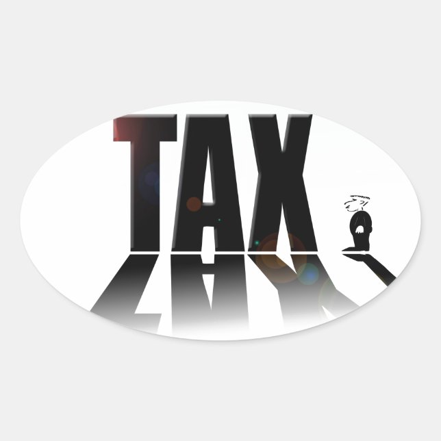 Sticker Ovale Gros impôt petit (Devant)