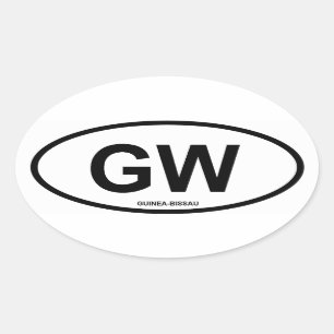 Sticker Ovale Guinée-Bissau "GW"
