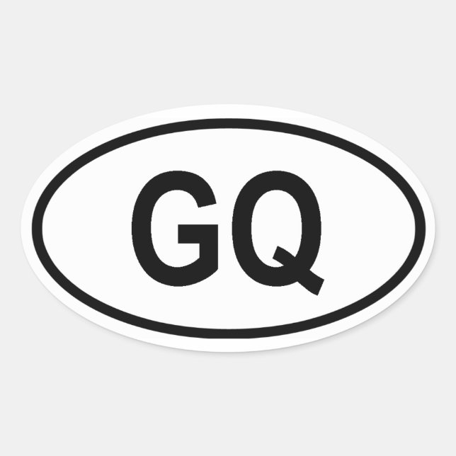 Sticker Ovale Guinée équatoriale "GQ" (Devant)