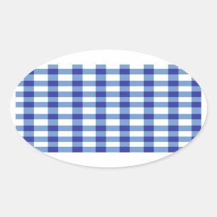 Sticker Ovale Guingan bleu